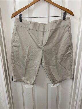 Ann Taylor Khaki Stretch Chino Bermuda Shorts
